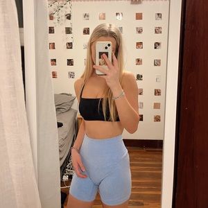 light blue workout shorts